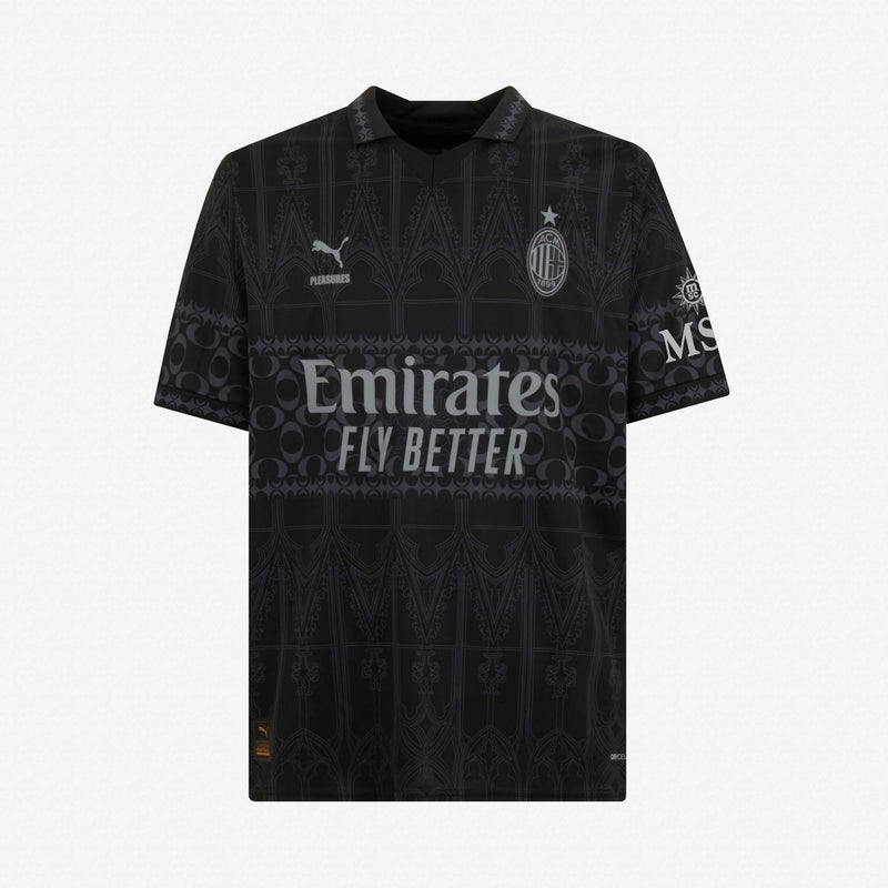 Camisa Milan x Pleasures Dark 23/24 - Versão Torcedor - Lançamento