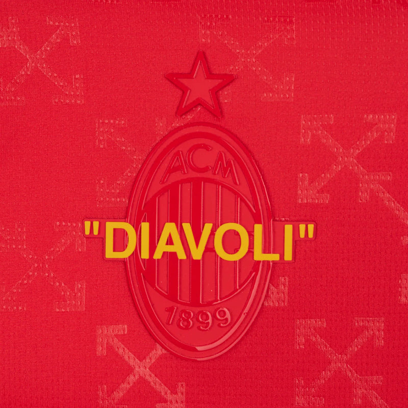 Camisa AC Milan X Off-White 4ª 2025 Edição Limitada "Red" - Torcedor - Lançamento