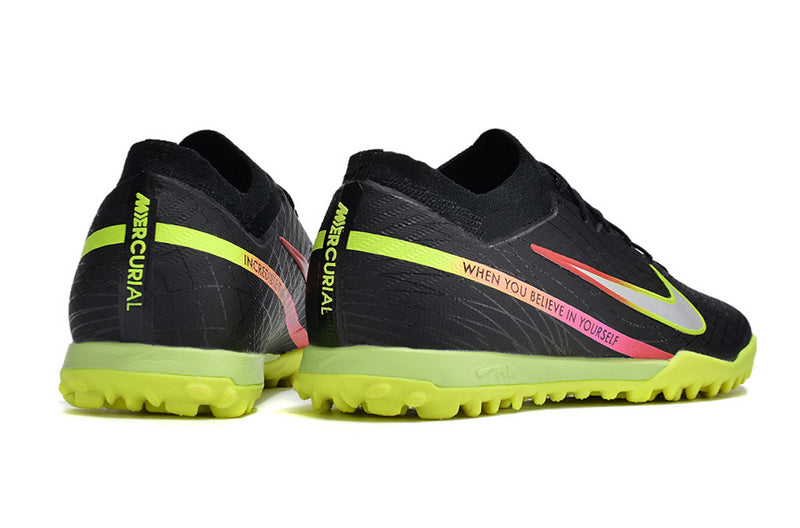 CHUTEIRA NIKE MERCURIAL AIR ZOOM VAPOR 15 ELITE SOCIETY - PRETA E AMARELA