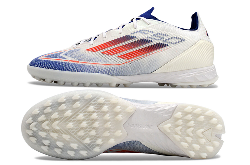 CHUTEIRA ADIDAS F50 SOCIETY "ADVANCEMENT" - BRANCA E AZUL
