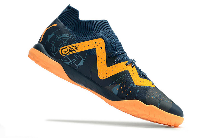 CHUTEIRA PUMA FUTURE ULTIMATE SOCIETY "DNA" - AZUL E LARANJA