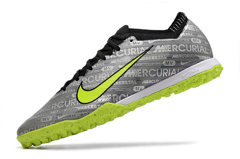 CHUTEIRA NIKE MERCURIAL AIR ZOOM VAPOR 15 ELITE SOCIETY "ANNIVERSARY 25 YEARS" - PRATA E VERDE