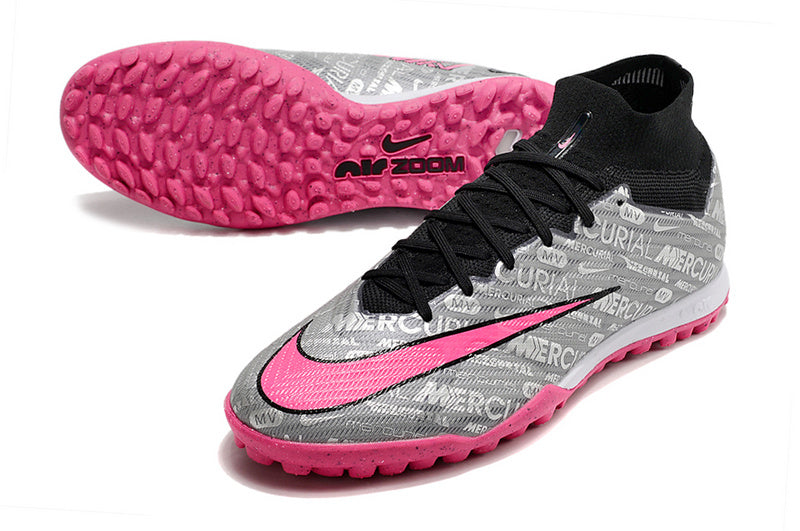 CHUTEIRA NIKE MERCURIAL AIR ZOOM SUPERFLY 9 ELITE SOCIETY "ANNIVERSARY 25 YEARS" - PRATA E ROSA