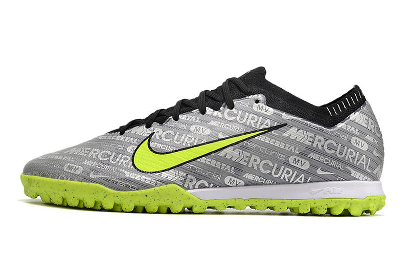 CHUTEIRA NIKE MERCURIAL AIR ZOOM VAPOR 15 ELITE SOCIETY "ANNIVERSARY 25 YEARS" - PRATA E VERDE