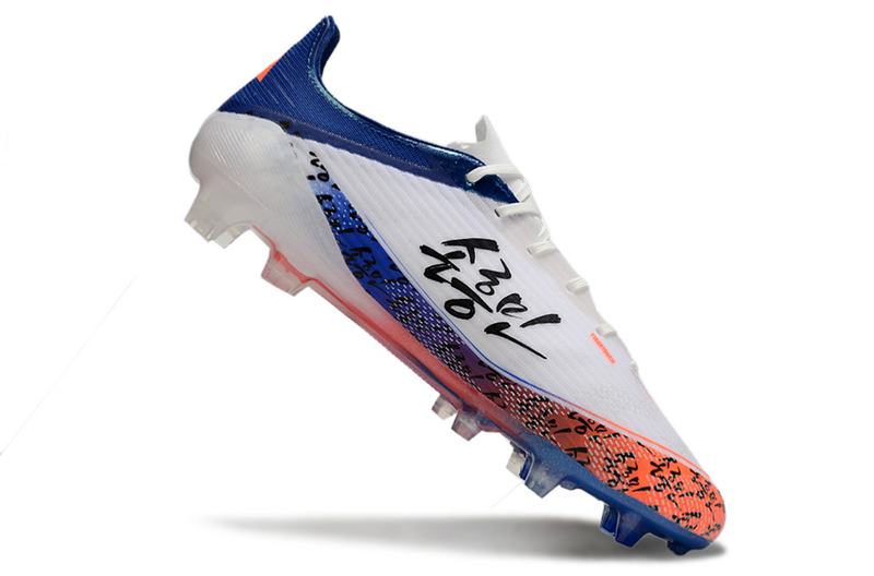 CHUTEIRA ADIDAS F50 ELITE CAMPO "SON" - BRANCA E AZUL
