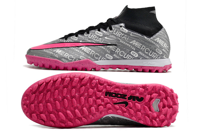 CHUTEIRA NIKE MERCURIAL AIR ZOOM SUPERFLY 9 ELITE SOCIETY "ANNIVERSARY 25 YEARS" - PRATA E ROSA
