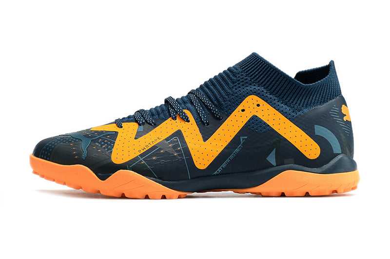 CHUTEIRA PUMA FUTURE ULTIMATE SOCIETY "DNA" - AZUL E LARANJA