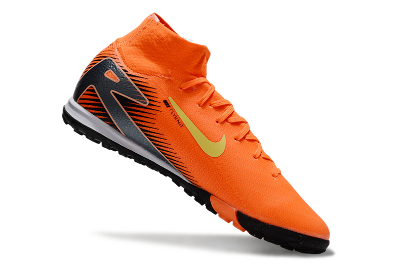 CHUTEIRA NIKE MERCURIAL AIR ZOOM SUPERFLY 10 ELITE SOCIETY - LARANJA E PRETA