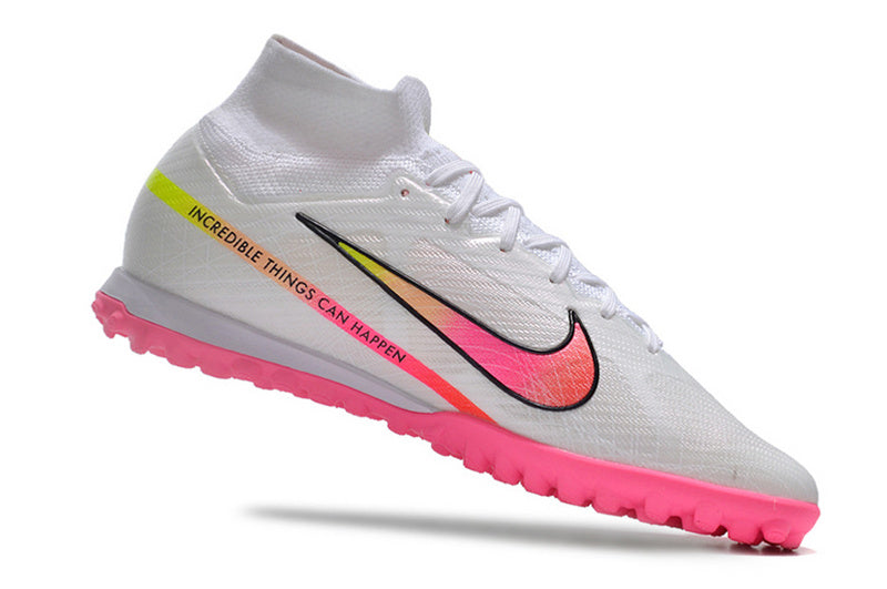 CHUTEIRA NIKE MERCURIAL AIR ZOOM SUPERFLY 9 ELITE SOCIETY "RASHFORD" - BRANCA E ROSA