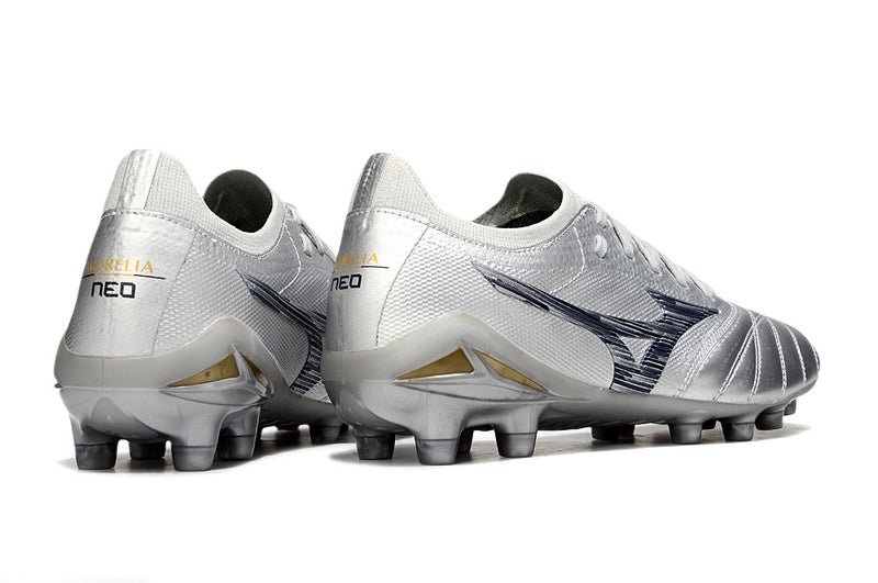 CHUTEIRA MIZUNO MORELIA NEO IV JAPAN CAMPO - CINZA E PRETA