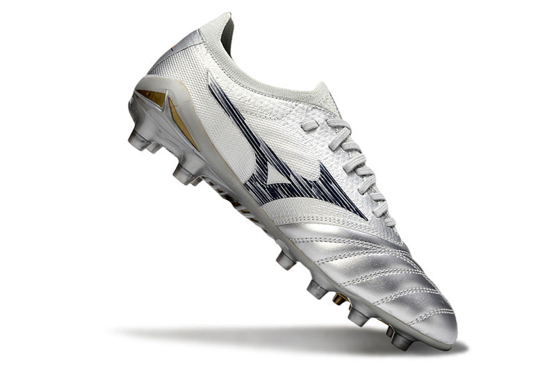 CHUTEIRA MIZUNO MORELIA NEO IV JAPAN CAMPO - CINZA E PRETA