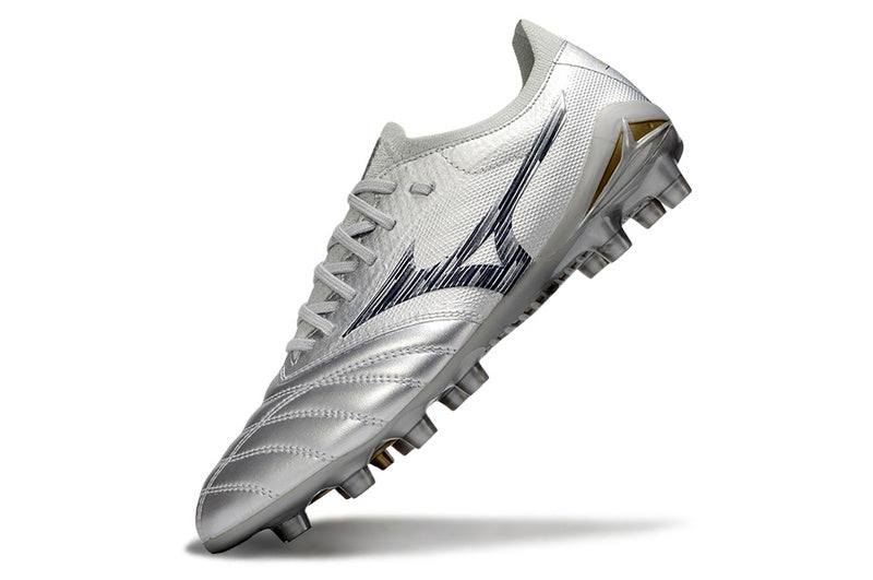 CHUTEIRA MIZUNO MORELIA NEO IV JAPAN CAMPO - CINZA E PRETA