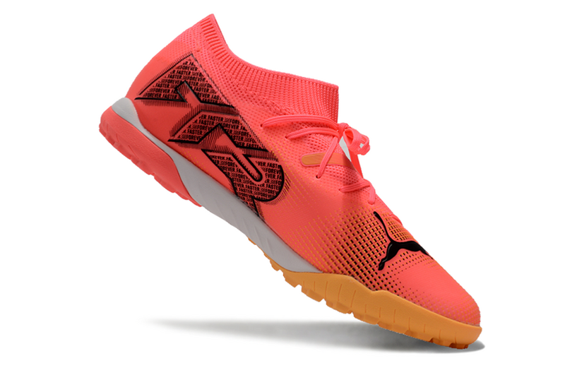 CHUTEIRA PUMA FUTURE 7 ULTIMATE SOCIETY - ROSA E AMARELA