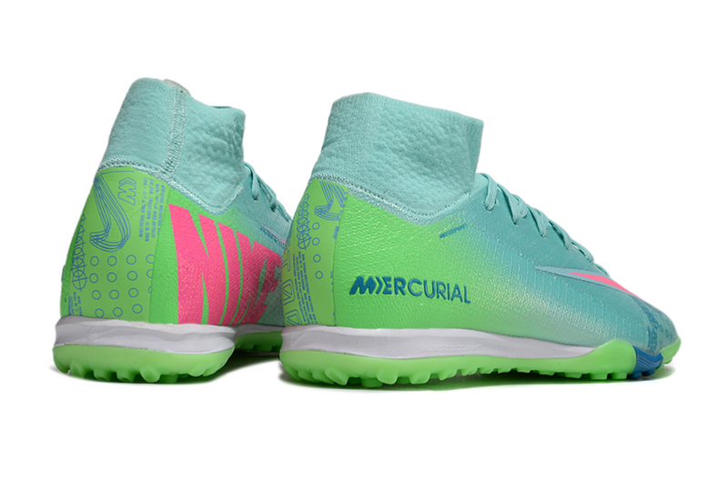 CHUTEIRA NIKE MERCURIAL AIR ZOOM SUPERFLY 10 ELITE SOCIETY - AZUL E VERDE