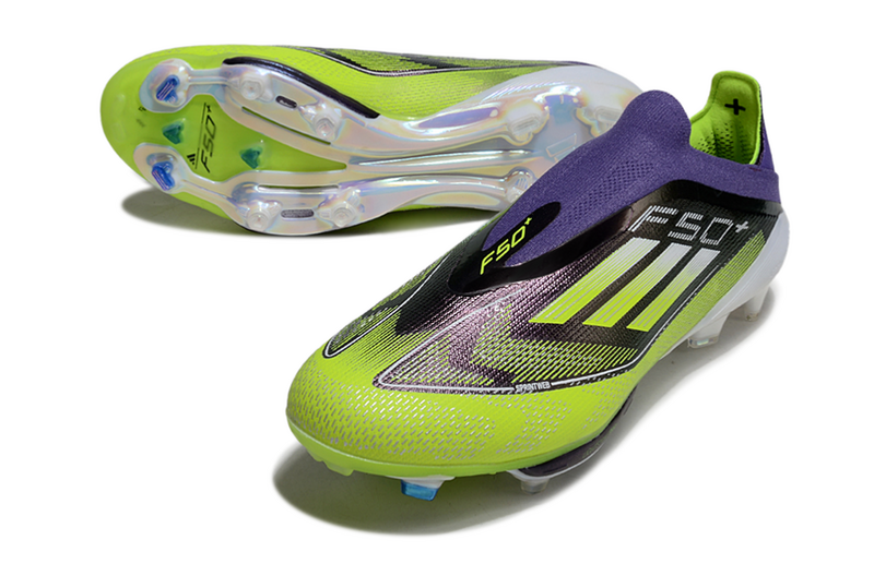 CHUTEIRA ADIDAS F50 LACELESS LIGHTSTRIKE PRO ELITE CAMPO - AZUL E VERDE