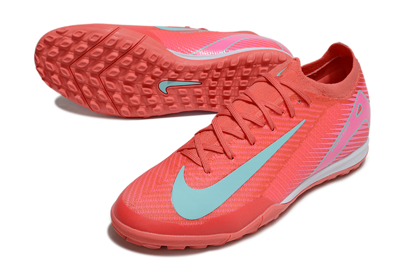 CHUTEIRA NIKE MERCURIAL AIR ZOOM VAPOR 16 ELITE SOCIETY "MAD ENERGY" - VERMELHA E CIANO