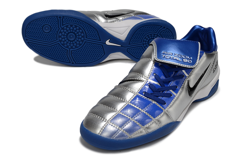 CHUTEIRA NIKE AIR ZOOM TOTAL 90 III FUTSAL - PRATA E AZUL