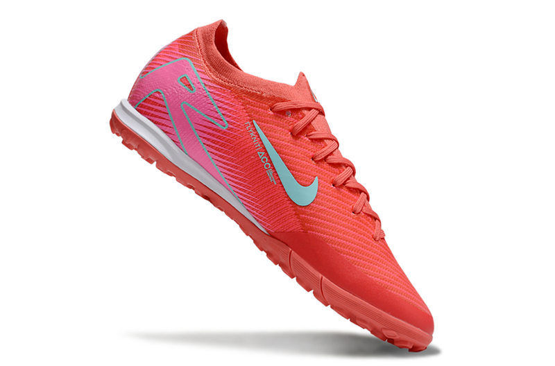 CHUTEIRA NIKE MERCURIAL AIR ZOOM VAPOR 16 ELITE SOCIETY "MAD ENERGY" - VERMELHA E CIANO