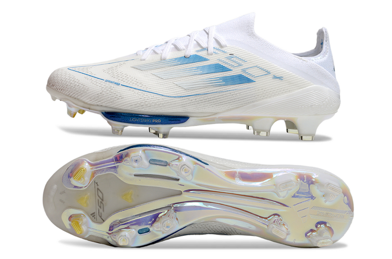 CHUTEIRA ADIDAS F50.1 LIGHTSTRIKE PRO ELITE CAMPO - BRANCA E AZUL