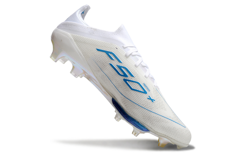 CHUTEIRA ADIDAS F50.1 LIGHTSTRIKE PRO ELITE CAMPO - BRANCA E AZUL
