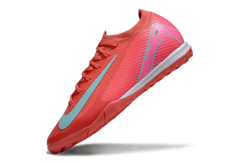 CHUTEIRA NIKE MERCURIAL AIR ZOOM VAPOR 16 ELITE SOCIETY "MAD ENERGY" - VERMELHA E CIANO