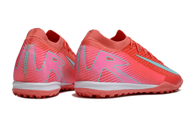 CHUTEIRA NIKE MERCURIAL AIR ZOOM VAPOR 16 ELITE SOCIETY "MAD ENERGY" - VERMELHA E CIANO