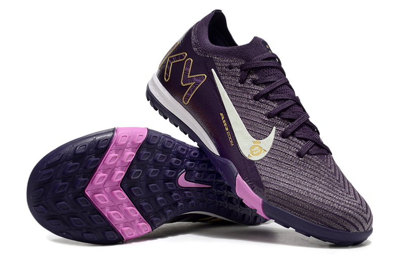 CHUTEIRA NIKE MERCURIAL AIR ZOOM VAPOR 16 ELITE SOCIETY "KYLIAN MBAPPÉ" - ROXA