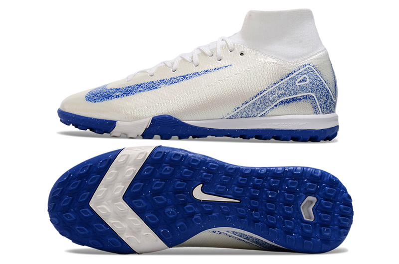 CHUTEIRA NIKE MERCURIAL AIR ZOOM SUPERFLY 10 ELITE SOCIETY "BLUEPRINT" - BRANCA E AZUL