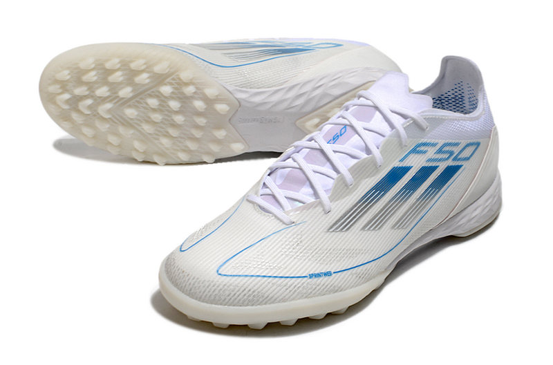 CHUTEIRA ADIDAS F50 SOCIETY - BRANCA E AZUL