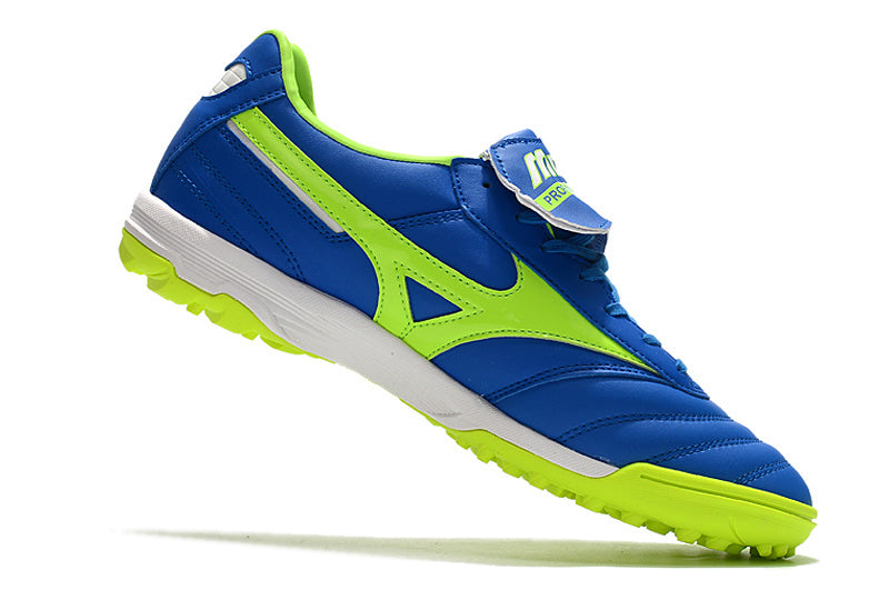 CHUTEIRA MIZUNO MORELIA II SOCIETY - AZUL E VERDE