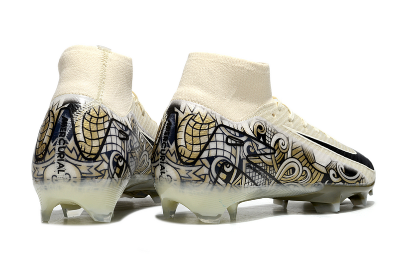 CHUTEIRA NIKE AIR ZOOM MERCURIAL SUPERFLY 10 ELITE CAMPO - BEGE E PRETA