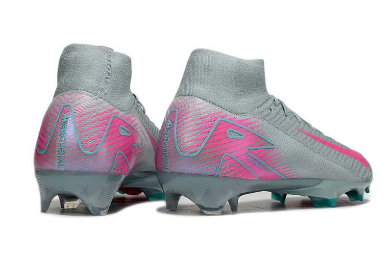 CHUTEIRA NIKE AIR ZOOM MERCURIAL SUPERFLY 10 ELITE CAMPO "PRISM" - VERDE E ROSA