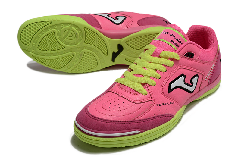 CHUTEIRA JOMA TOP FLEX FUTSAL - ROSA E VERDE