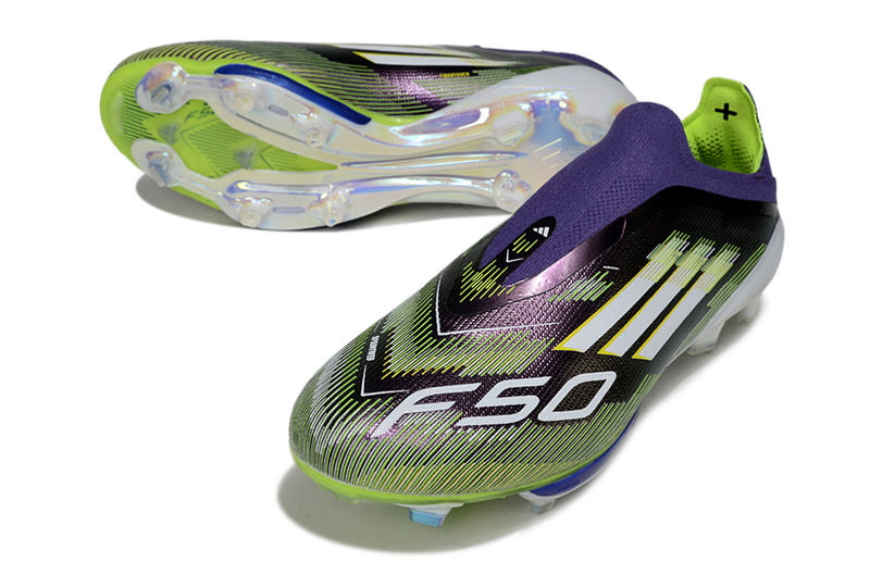 CHUTEIRA ADIDAS F50 LACELESS LIGHTSTRIKE PRO ELITE CAMPO - ROXA E VERDE
