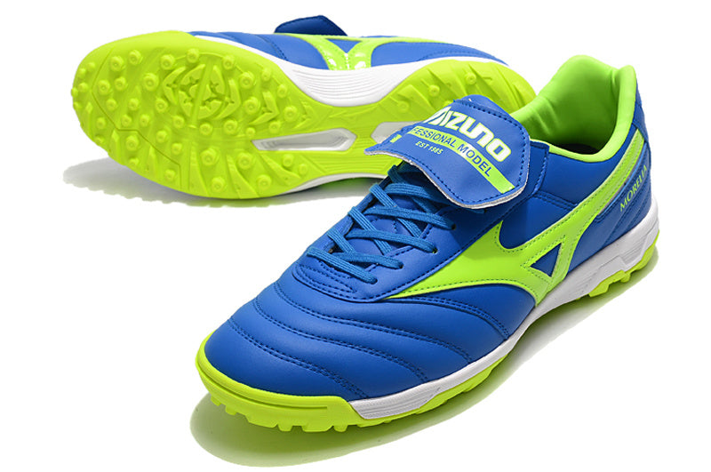CHUTEIRA MIZUNO MORELIA II SOCIETY - AZUL E VERDE