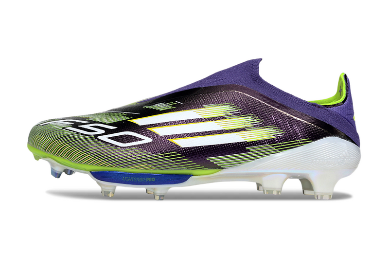 CHUTEIRA ADIDAS F50 LACELESS LIGHTSTRIKE PRO ELITE CAMPO - ROXA E VERDE