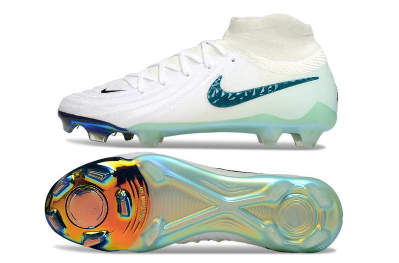 CHUTEIRA NIKE PHANTOM LUNA II ELITE CAMPO "CHROMATIC" - BRANCA E VERDE