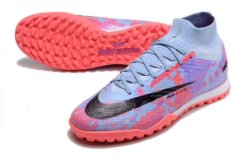 CHUTEIRA NIKE MERCURIAL AIR ZOOM SUPERFLY 9 ELITE SOCIETY "VALENTINES DAY" - ROXA E BRANCA