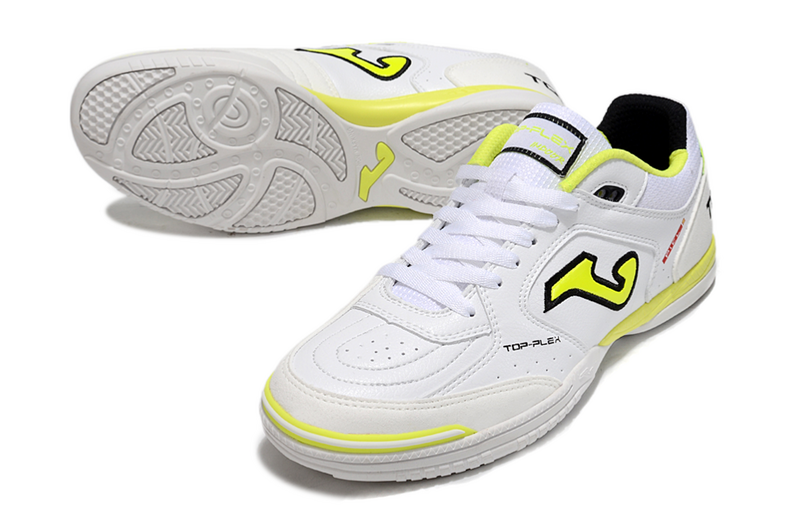 CHUTEIRA JOMA TOP FLEX FUTSAL - BRANCA E AMARELA