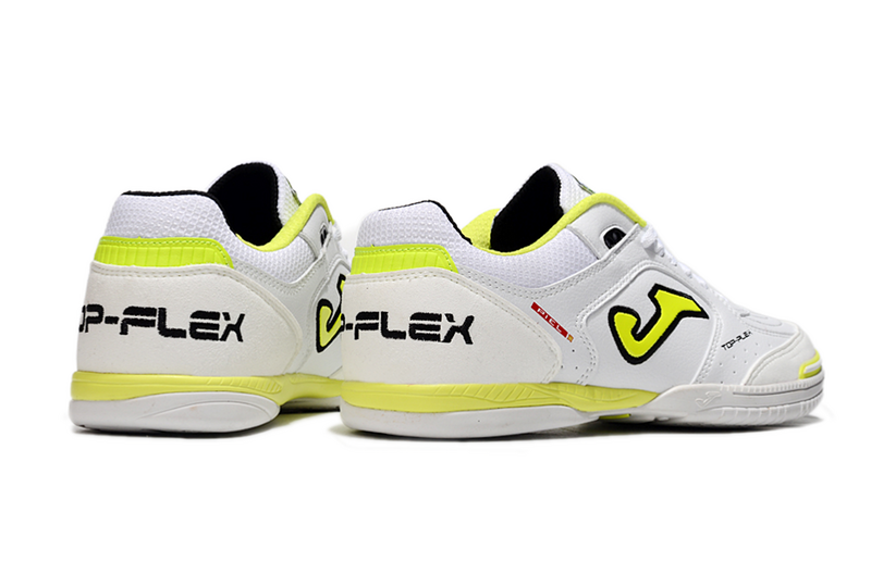 CHUTEIRA JOMA TOP FLEX FUTSAL - BRANCA E AMARELA