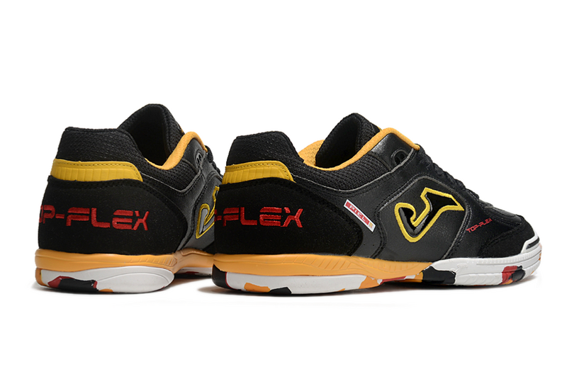 CHUTEIRA JOMA TOP FLEX FUTSAL - PRETA E AMARELA