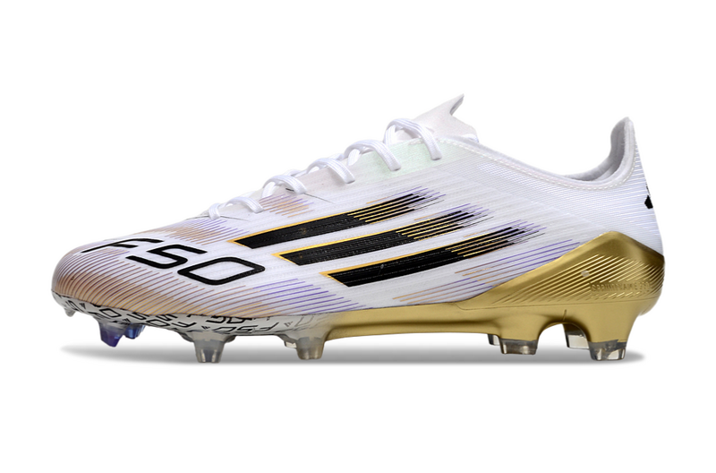 CHUTEIRA ADIDAS F50 ELITE CAMPO - BRANCA E DOURADA