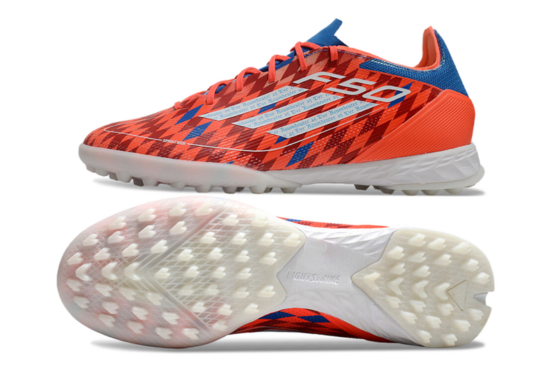 CHUTEIRA ADIDAS F50 SOCIETY - VERMELHA E AZUL