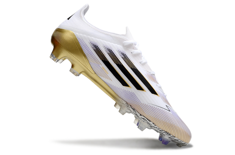 CHUTEIRA ADIDAS F50 ELITE CAMPO - BRANCA E DOURADA