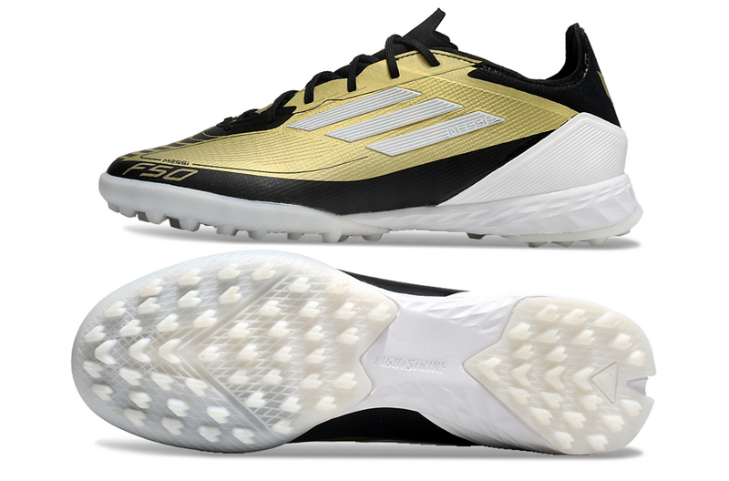 CHUTEIRA ADIDAS F50 SOCIETY "TRIUNFO DOURADO" - DOURADA E PRETA