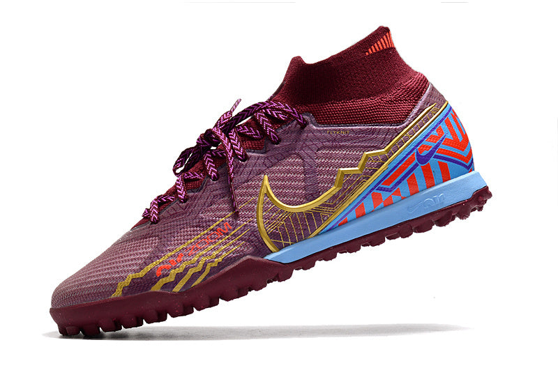 CHUTEIRA NIKE MERCURIAL AIR ZOOM SUPERFLY 9 ELITE SOCIETY "MBAPPE" - ROXA