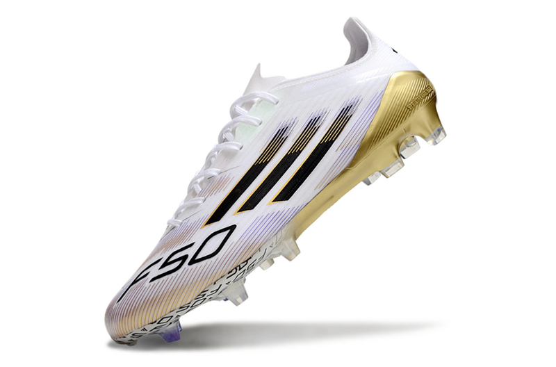 CHUTEIRA ADIDAS F50 ELITE CAMPO - BRANCA E DOURADA
