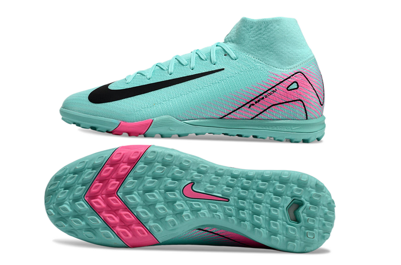 CHUTEIRA NIKE MERCURIAL AIR ZOOM SUPERFLY 10 ELITE SOCIETY - AZUL E ROSA