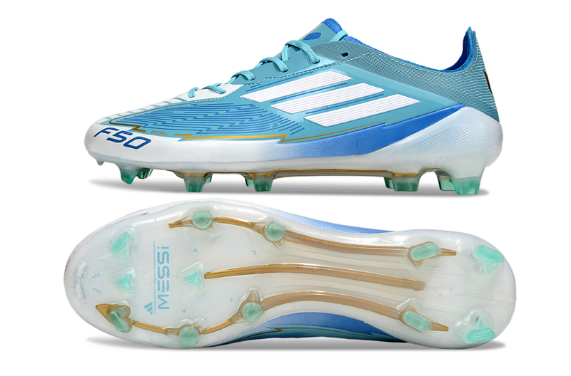 CHUTEIRA ADIDAS F50 MESSI ELITE CAMPO - AZUL E BRANCA