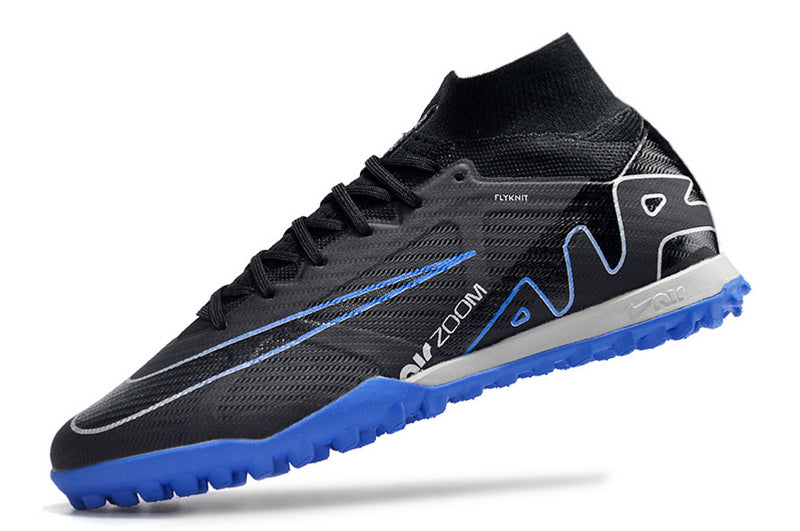 CHUTEIRA NIKE MERCURIAL AIR ZOOM SUPERFLY 9 ELITE SOCIETY "SHADOW" - PRETA E AZUL